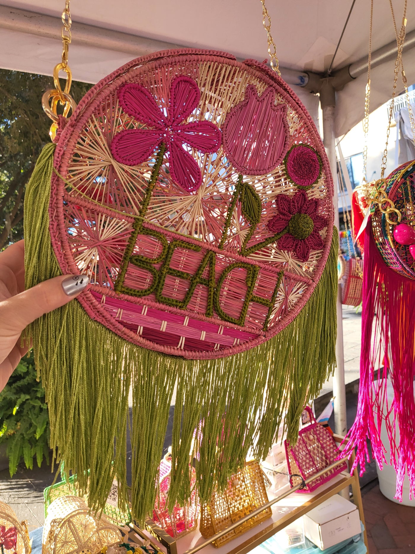 "Beach" Crossbody Bag with Fringe - Choose Color
