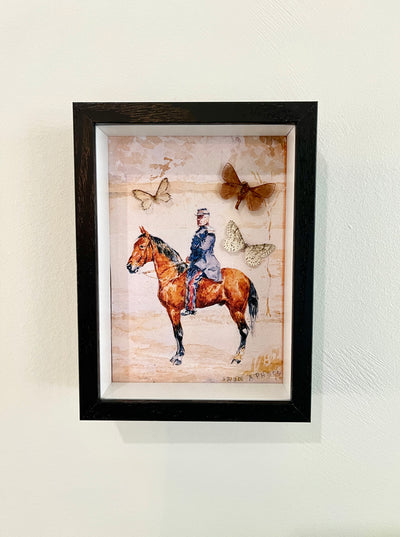 Henri de Toulouse-Lautrec's "The General at the River" with Various real Butterflies