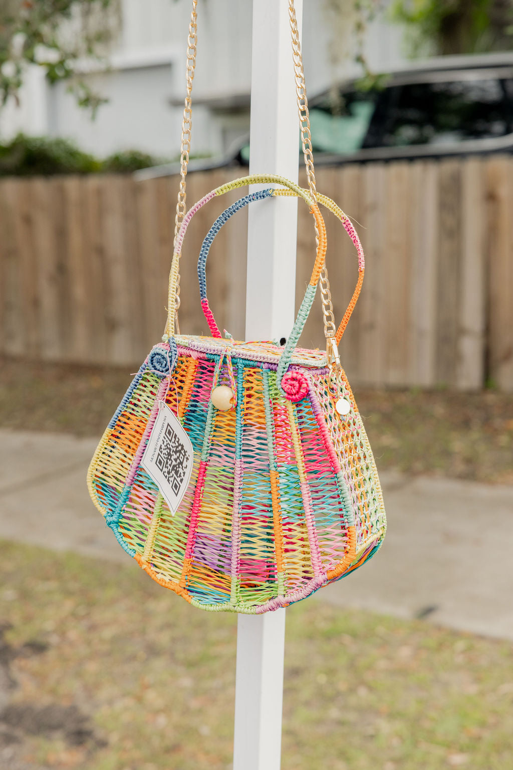 Iraca Palm Bag - Rainbow Shell