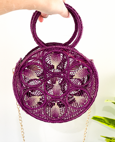 Iraca Palm Bag - Woven Circle Crossbody - Choose Color