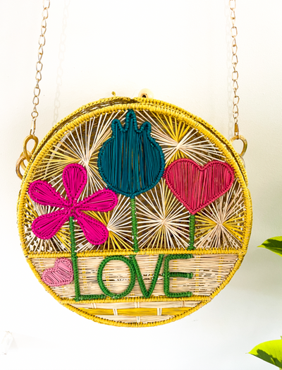 Iraca Palm Bag - "Love" Crossbody