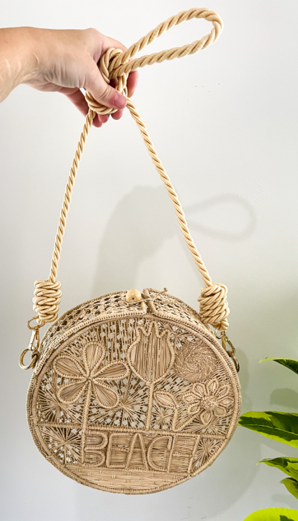 Iraca Palm Bag - "Beach" Crossbody with Rope Strap