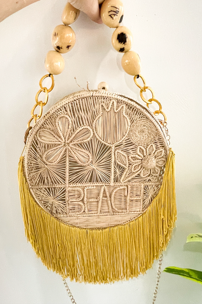 "Beach" Crossbody Bag with Fringe - Choose Color