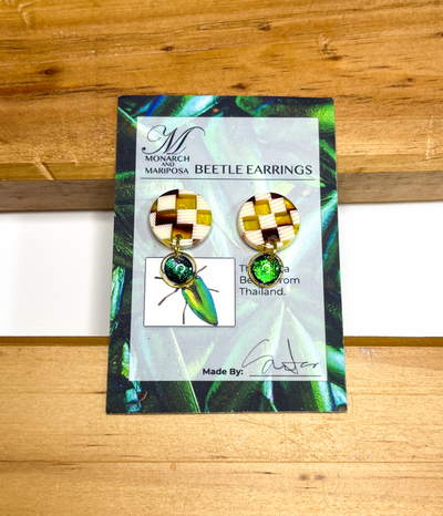 Acrylic and Beetle Earrings - Choose Style