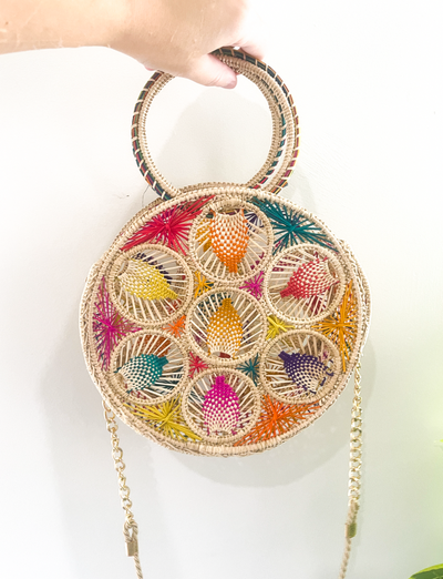 Iraca Palm Bag - Woven Circle Crossbody - Choose Color