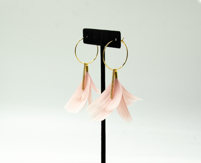 Feather Wisp Earrings - Blush