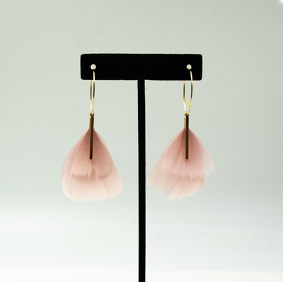 Feather Wisp Earrings - Blush