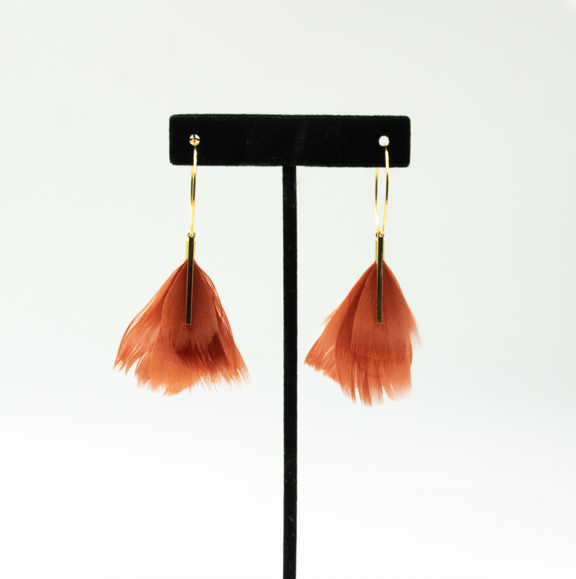 Feather Wisp Earrings - Rust