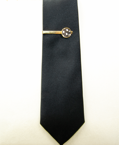 Feather Tie Clip - Guinea with Gold Bar