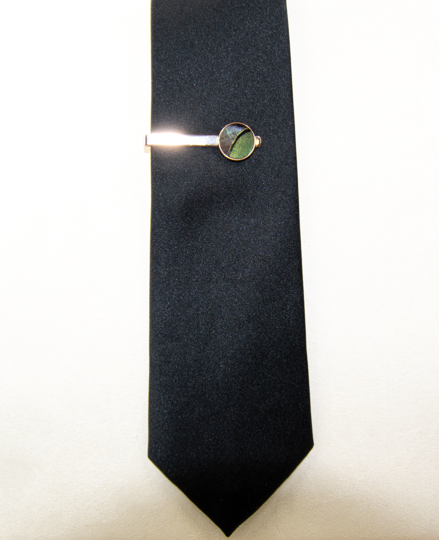 Feather Tie Clip - Turkey and Green Lady Amherst Pheasant