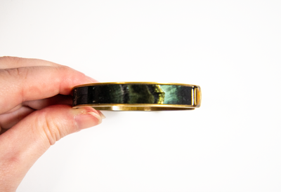 Feather Cuff Bracelet - Narrow Green Lady Amherst - Bronze