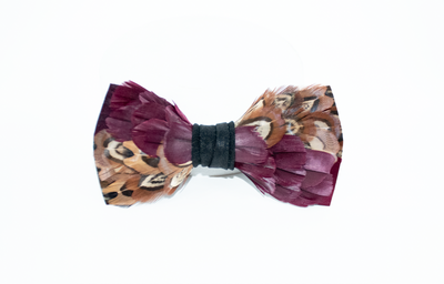 Feather Bow Tie 29 - Pheasant and Dyed Goose